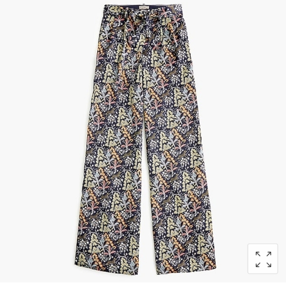 J. Crew Point Sur satin-back crepe paper-bag pant Jungle print 6 NWOT - Picture 4 of 7